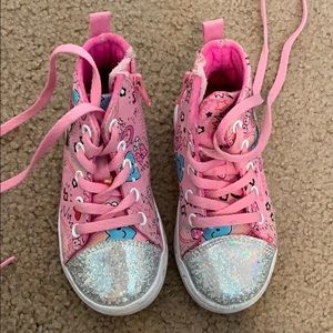 Minnie Mouse high top shoes.